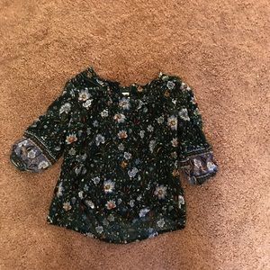 summery green flowered top